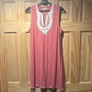 Max Studio Pink Tunic with White Detailing